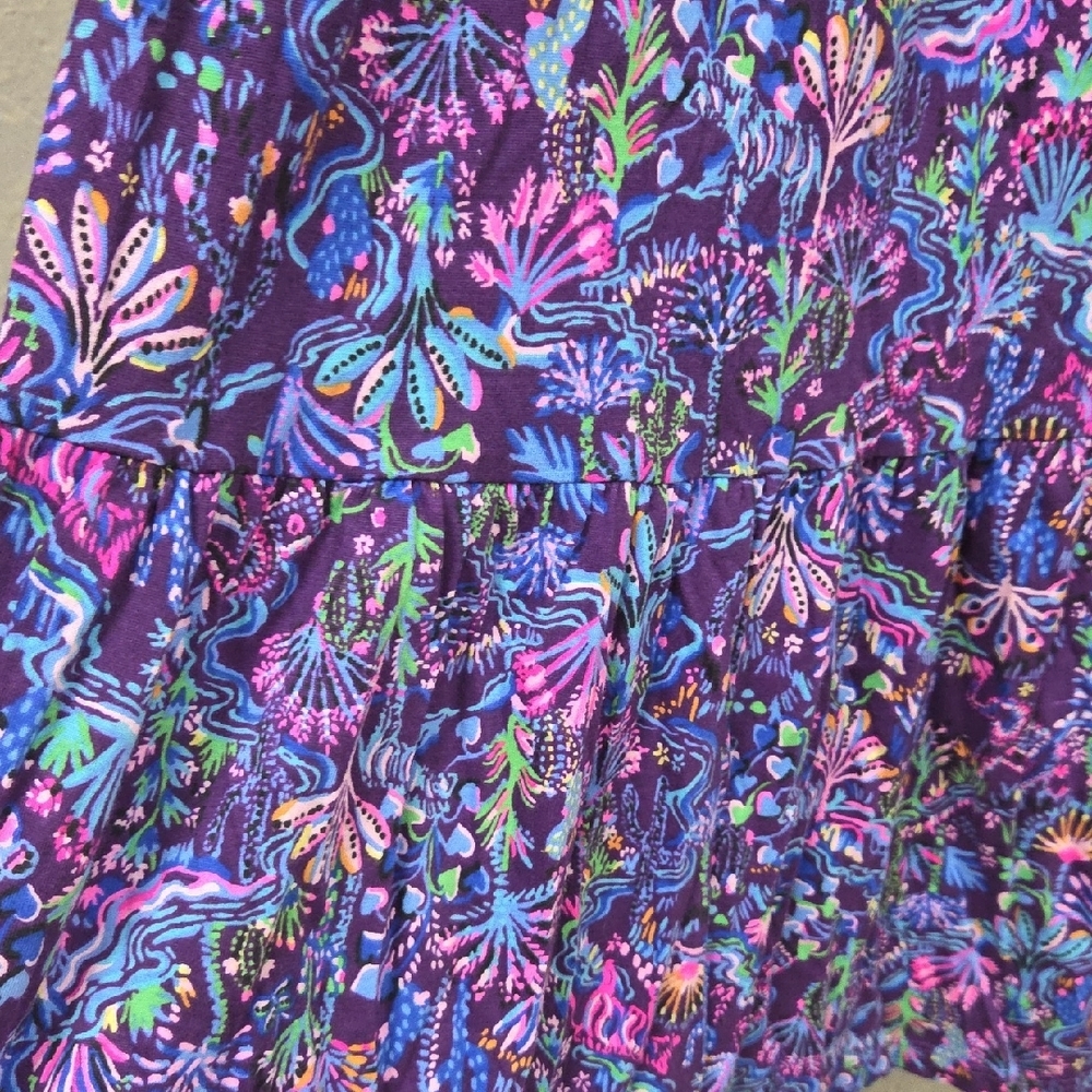 Lilly Pulitzer Alaina Purple Floral Tied Knit Multicolor Patterned Dress - Picture 4 of 5
